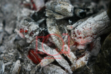 Glowing Embers and Ashes of a Dying Fire
